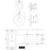 Brauer Edition 5-GM-046 thermostatische inbouw badkraan SET 01 gunmetal geborsteld PVD