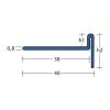 Blanke Aqua Keil 7552840125L afschotprofiel douchevloer 1480x12,5x32 links RVS verchroomd