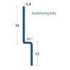 Blanke Aqua Keil Wand 8402856125L afsluitprofiel 2000x12,5x40mm links mat zwart
