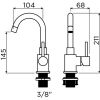 Clou Xo CL061400121 type 1 wastafelmengkraan mat zwart