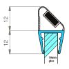 Exa-Lent Universal monsterstukje doucherubber type DS24 - 2cm lengte en geschikt voor glasdikte 10mm - magneet 45 graden