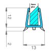 Exa-Lent Universal sample shower rubber type DS44 - 2cm length and suitable for glass thickness 6mm - sealing profile