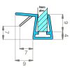 Exa-Lent Universal monsterstukje doucherubber type DS46 - 2cm lengte en geschikt voor glasdikte 8mm - aanslagprofiel 1 flapje