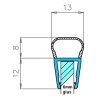 Exa-Lent Universal monsterstukje doucherubber type DS59 - 2cm lengte en geschikt voor glasdikte 6mm - 1 balgje van 8mm (bolletje)