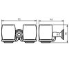 Haceka Allure 1208449 dubbele glashouder porselein/ RVS geborsteld