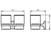 Haceka Aspen 1209517 dubbele glashouder helder glas/ mat zwart