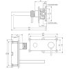 Brauer Carving 5-NG-004-S6 inbouw wastafelmengkraan met rechte uitloop en afdekplaat model A1 RVS geborsteld PVD