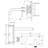 Brauer Carving 5-NG-083-B6 Unterputz-Waschtischmischer mit gebogenem Auslauf und Abdeckplatte Modell A2 Edelstahl gebürstet PVD