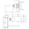 Brauer Carving 5-S-004-S6 inbouw wastafelmengkraan met rechte uitloop en afdekplaat model A1 mat zwart