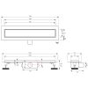 Brauer DR-MRF100S douchegoot met multifunctioneel rooster en flens 7 x 100cm mat zwart