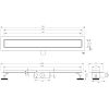 Brauer DR-MRF200NG douchegoot met multifunctioneel rooster en flens 7 x 200cm RVS geborsteld