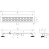 Brauer DR-SRF120NG douchegoot met standaard rooster en flens 7 x 120cm RVS geborsteld
