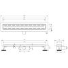 Brauer DR-SRF140NG douchegoot met standaard rooster en flens 7 x 140cm RVS geborsteld