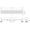 Brauer DR-SRF180NG douchegoot met standaard rooster en flens 7 x 180cm RVS geborsteld