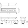 Brauer DR-SRF60NG douchegoot met standaard rooster en flens 7 x 60cm RVS geborsteld