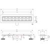 Brauer DR-SRF80NG douchegoot met standaard rooster en flens 7 x 80cm RVS geborsteld