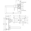 Brauer Edition 5-CE-004-S2-65 inbouw wastafelmengkraan met rechte uitloop en rozetten model A1 chroom