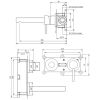 Brauer Edition 5-GG-004-S1-65 inbouw wastafelmengkraan met rechte uitloop en rozetten model E1 goud geborsteld PVD