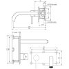 Brauer Edition 5-GG-083-B2 inbouw wastafelmengkraan met gebogen uitloop en afdekplaat model A2 goud geborsteld PVD