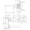 Brauer Edition 5-GK-004-S3-65 inbouw wastafelmengkraan met rechte uitloop en rozetten model C1 koper geborsteld PVD