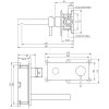 Brauer Edition 5-GK-004-S5 inbouw wastafelmengkraan met rechte uitloop en afdekplaat model B1 koper geborsteld PVD