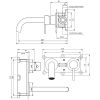 Brauer Edition 5-GK-004 inbouw wastafelmengkraan met gebogen uitloop en rozetten model A1 koper geborsteld PVD