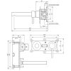 Brauer Edition 5-GM-004-S5-65 inbouw wastafelmengkraan met rechte uitloop en rozetten model B1 gunmetal geborsteld PVD