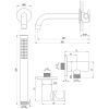Brauer Edition 5-GM-022 thermostatische inbouw badkraan SET 01 gunmetal geborsteld PVD