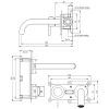 Brauer Edition 5-GM-083-B1-65 Unterputz-Waschtischbatterie mit geschwungenem Auslauf und Abdeckplatten Modell E2 gunmetal gebürstet PVD