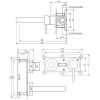 Brauer Edition 5-NG-004-S1-65 inbouw wastafelmengkraan met rechte uitloop en rozetten model E1 RVS geborsteld PVD