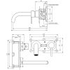 Brauer Edition 5-NG-004 Unterputz-Waschtischbatterie mit geschwungenem Auslauf und Abdeckplatten Modell A1 Edelstahl gebürstet PVD