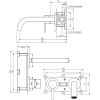 Brauer Edition 5-NG-083 inbouw wastafelmengkraan met gebogen uitloop en rozetten model A2 RVS geborsteld PVD