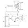 Brauer Edition 5-S-004-B3-65 inbouw wastafelmengkraan met gebogen uitloop en rozetten model C1 mat zwart