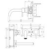 Brauer Edition 5-S-004-B5-65 inbouw wastafelmengkraan met gebogen uitloop en rozetten model B1 mat zwart