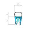 Exa-Lent Universal sample piece of shower rubber type DS71 - 2cm length and suitable for glass thickness 3mm - 1 bellows of 7mm (ball)