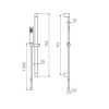 HSK Shower & Co! 1140090 glide bar set rectangular with designer hand shower and shower hose chrome (OUTLET)