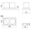 Inda Claire A7110FAC21 wandbekerhouder met twee glazen geborsteld nikkel/ gesatineerd glas
