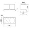 Inda Claire A7110WCR04 dubbele vrijstaande bekerhouder chroom/ fumé glas