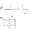 Inda Claire A7110ZCR04 bekerhouder met zeepschaal chroom/ fumé glas