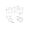 Inda Gealuna A1010ANS03 bekerhouder transparant helder glas/ RVS geborsteld