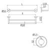 Inda Gealuna A1019BNE dubbele handdoekhouder 50cm mat zwart