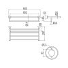 Inda Gealuna A10680NS handdoekenrek 65cm RVS geborsteld