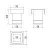 Inda Indissima A8810MNE04 glazen module 100mm mat zwart/ fumé glas
