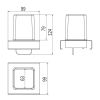 Inda Indissima A8867MNS21 Seifenspender mit Hebelmodul 100mm Edelstahl gebürstet/ satiniertes Glas