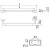 Inda Lea A1818DDR handdoekhouder 860mm verguld 24 karaat