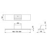 Looox Bath Collection WBSHELF88RVS badplank 88 cm massief eiken old grey met inzet geborsteld RVS