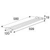 Pressalit Choice Q40550 dubbele handdoekhouder 60cm mat zwart
