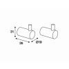 Pressalit Choice Q50150 handdoekhaakje pen zwart chroom (2 stuks)