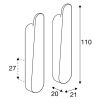 Pressalit Style PR40150 handdoekhaak groot mat zwart (2 stuks)