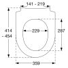 Pressalit Sway D 934231-BL6999 toiletzitting met deksel mat zwart